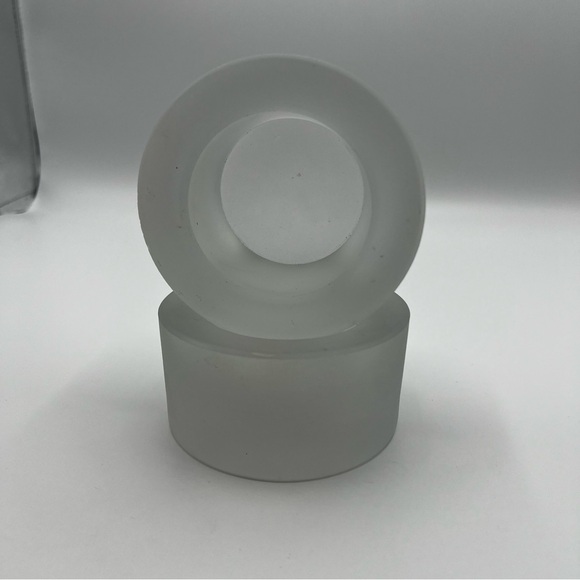 Tag LTD Glass Tea Light Candle Holder Set of 2 Frosted White Table Decor Party - Picture 2 of 9